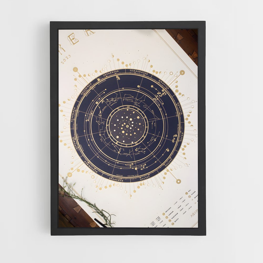 Poster Cartographie Céleste – affiche Espace rétro (vue 2)